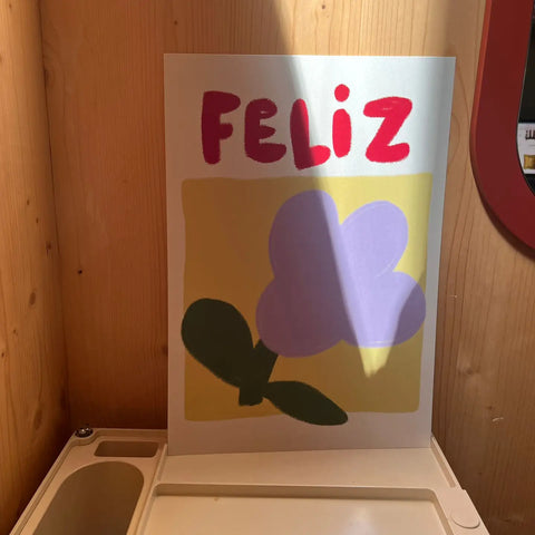 Affiche en papier recyclé "Feliz" (42x30cm)