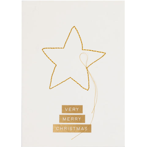 Carte Merry Christmas étoile dorée