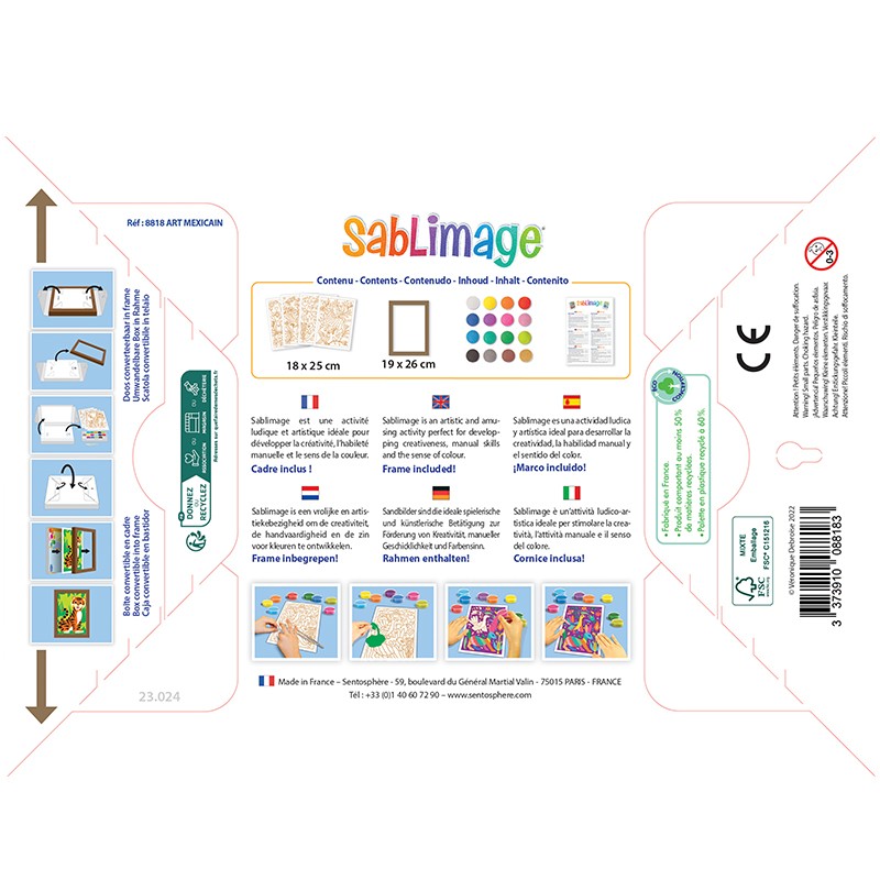 SABLIMAGE Concept Box - Chats Romantiques - Kit Sable Pour Enfants Dès 4 Ans