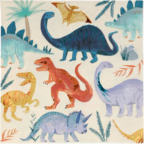 16 grandes serviettes - Royaume des dinosaures