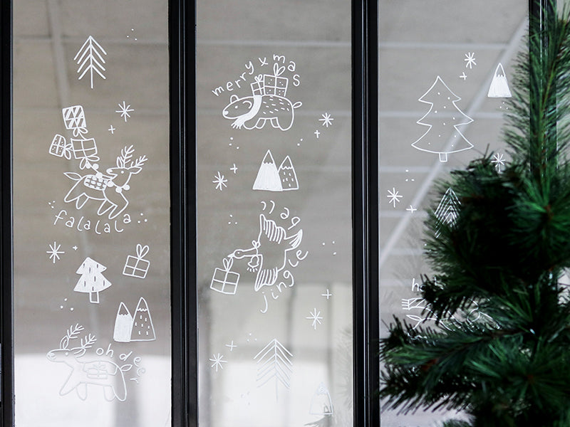 Noël - Dessiner sur les vitres - Mon coffret de feutres craies N.E.