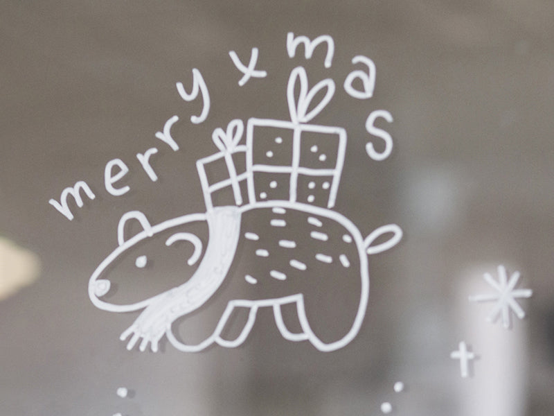 Dessiner sur les vitres : mon coffret de feutres craie - Noël