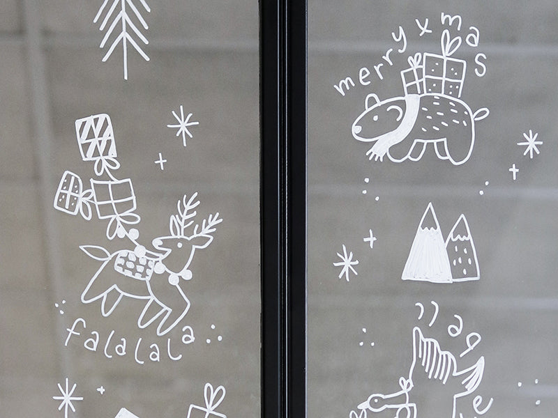 Mon coffret de feutres craie : dessiner sur les vitres : Noël