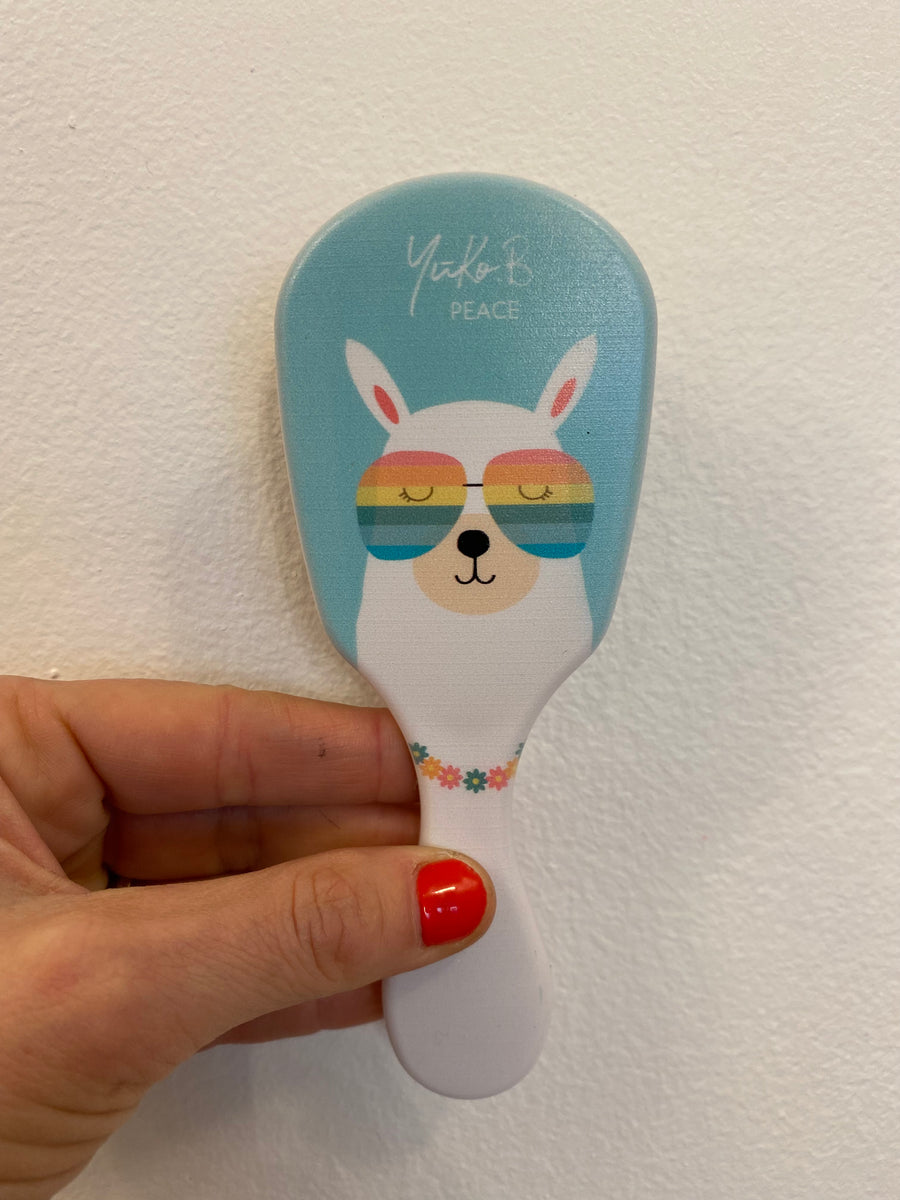 Brosse Démêlante Llama Love Lamas Caramel Et Blanc – Neuf, Design Mignon