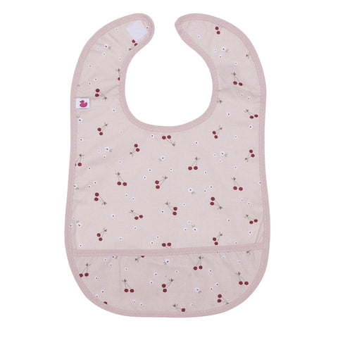 Bavoir en coton enduit - Cerises