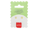 Boucles d'oreilles en porcelaine - Pâquerette