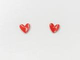 Boucles d'oreilles en porcelaine - Coeur