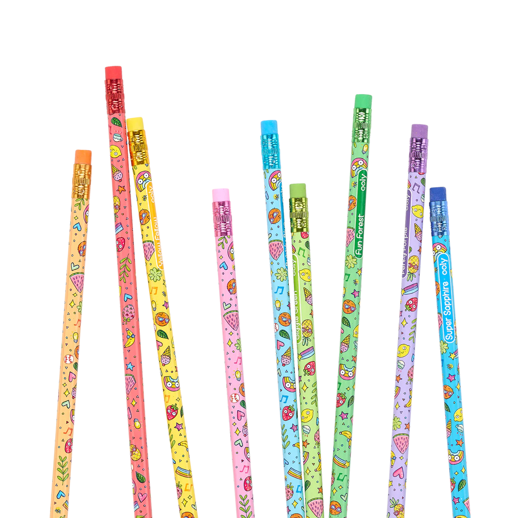 crayon de couleur ombrageant les fruits