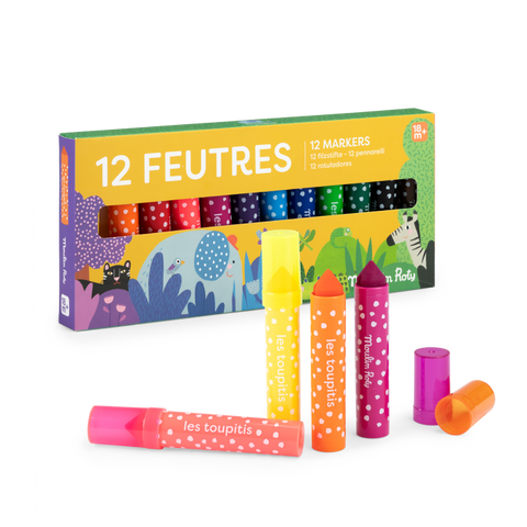 12 gros feutres pointes coniques - Les Toupitis