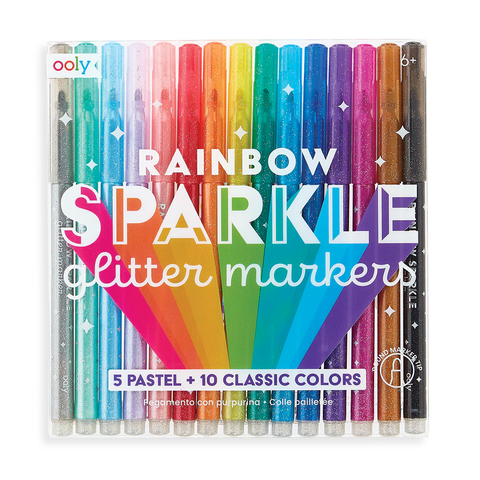 Marqueurs à paillettes Rainbow Sparkle - Lot de 15