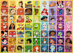 Puzzle 100 pièces XXL - La palette de couleurs Disney
