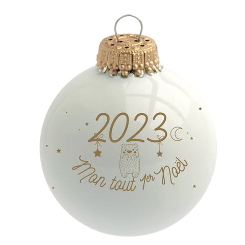 Boule de Noël personnalisée 2023 Mon tout premier Noël ours