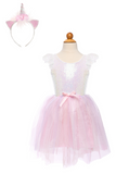 Robe licorne rose iridescent et son serre-tête (2 tailles)