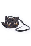 Sac à main chat noir à paillettes