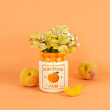 Mini vase, confiture de pêches, orange, céramique