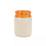 Mini vase, confiture de pêches, orange, céramique
