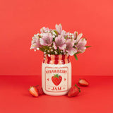 Mini vase, confiture de fraises, rouge, céramique