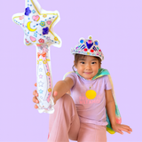 Coloriages Gonflables – 1 baguette magique lumineuse & 1 couronne