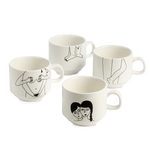 Stackable mugs faces everywhere (set*4)