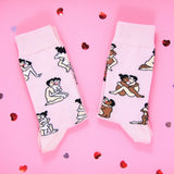 Chaussettes roses Kamasutra 35-44 - Couple hétéros blanc