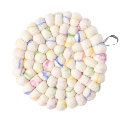 TRIVET, ROUND, MARBLE - Dessous de plat en laine