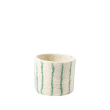 FLOWER POT 25, THIN STRIPES GREEN -Pot de fleur en laine
