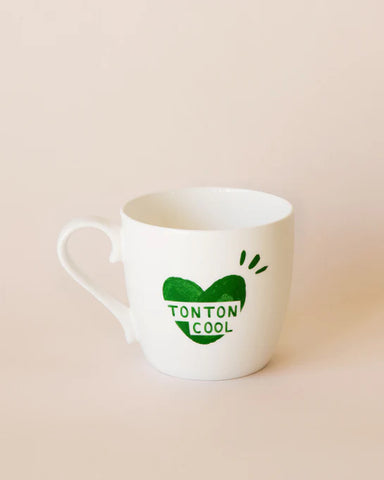 Le mug coeur Tonton cool - vert sapin émoi émoi