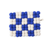 TRIVET, RECTANGLE CHECKED - Dessous de plat en laine