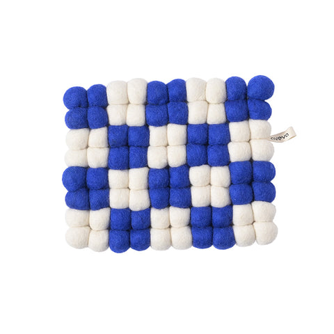 TRIVET, RECTANGLE CHECKED - Dessous de plat en laine