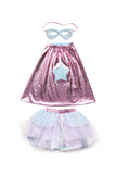 Set de super-héroïne Métallique rose bleu 4-6 ans