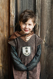 Tunique de chevalier en cuivre brillant avec cape 3-4 ans