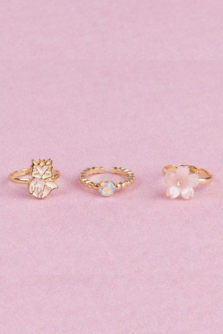 3 bagues Boutique renard et fleur