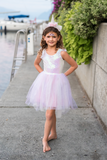 Robe licorne rose iridescent et son serre-tête (2 tailles)