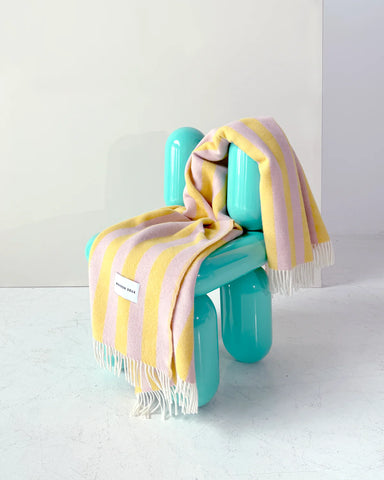 Candy Wrap Blanket Pink Yellow - Plaid Maison Deux