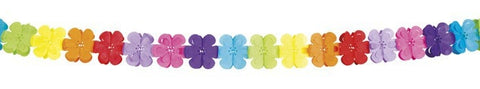 Guirlande en papier - Fleurs multicolores - 4m
