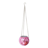 Pot de fleurs suspendu à facettes rose 20 cm