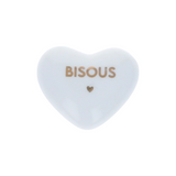 Coeur porcelaine Bisous gold