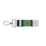 Porte-clés rayé vert broderie papa - Copacabana party !