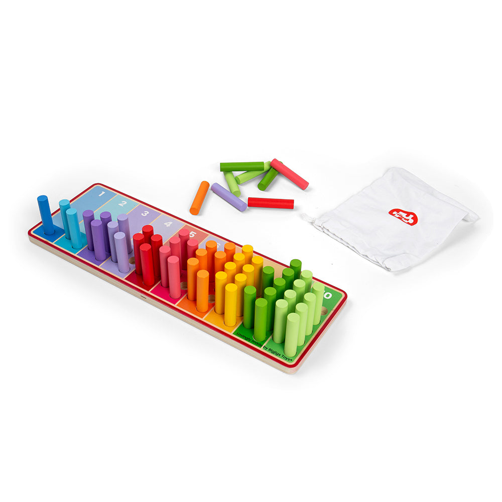 Bâtonnets en bois à compter - Rainbow counting sticks – La picorette