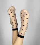 Louise - Chaussettes coeur noir