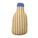 Coussin en tricot rayé bouteille de lait - Petit déj