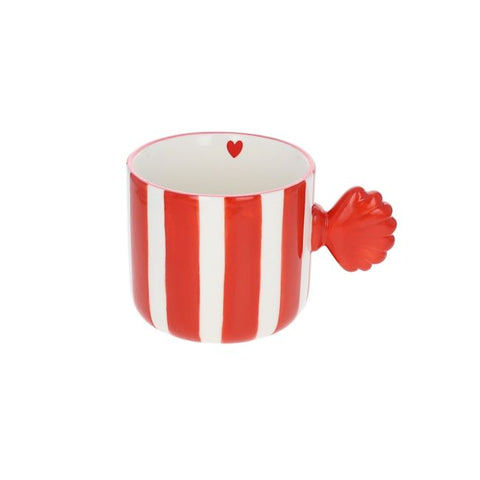 Tasse à café rayée rouge coquillage - Trouville