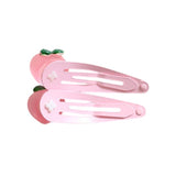 Lot de 2 barrettes pommes roses