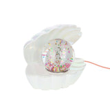 Lampe coquillage nacrée à paillettes multicolores - Le petit souk