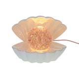 Lampe coquillage nacrée à paillettes multicolores - Le petit souk