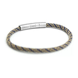 Bracelet cordon bleu et beige - gravure BEST DAD