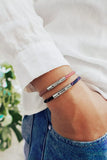 Bracelet cordon noir et gris - gravure DADDY