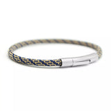 Bracelet cordon bleu et beige - gravure BEST DAD