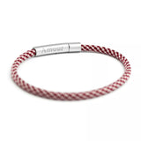 Bracelet cordon bordeaux et blanc - gravure AMOUR