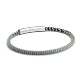 Bracelet cordon noir et gris - gravure SUPER TONTON